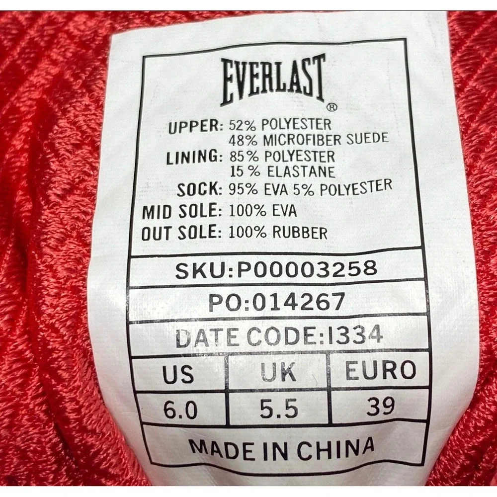 Everlast Elite High Top Boxing Shoes Red Michelin Outsole Men 6 P00003258